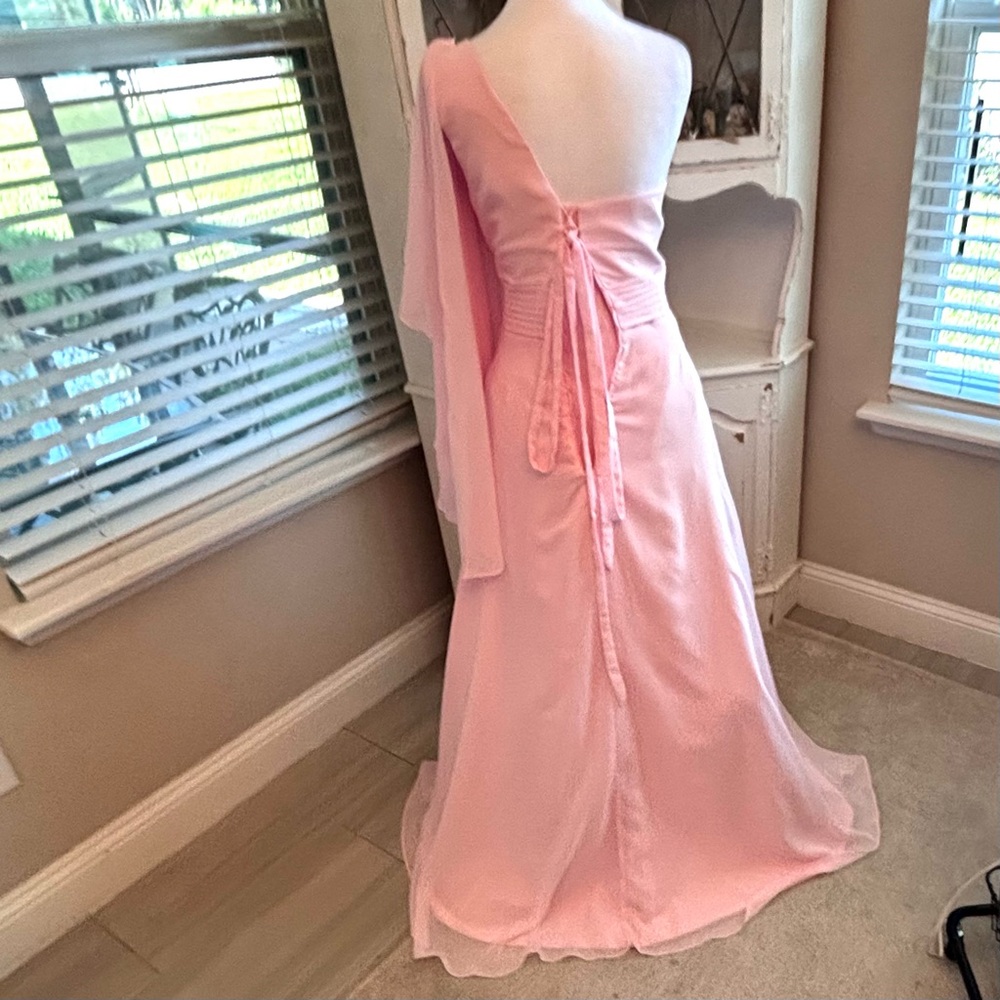 NEW Pastel Pink Dress, Pink Prom Dress, One Shoulder Dress, NWOT Sice XL/16 - Picture 6 of 11